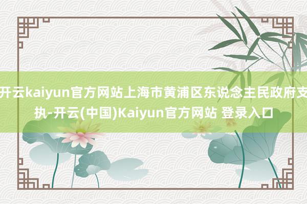 开云kaiyun官方网站上海市黄浦区东说念主民政府支执-开云(中国)Kaiyun官方网站 登录入口